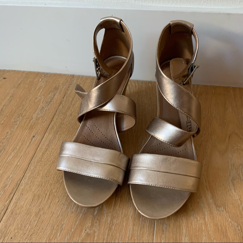 Gold Clark’s High Heeled Sandals